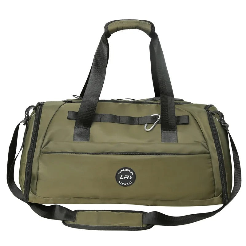 sacs de voyages kaki avec bretelles et materiau aere