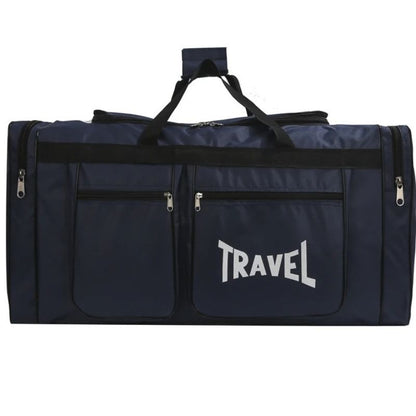 grand sac de voyage noir poches latérales et poches avant et arriere