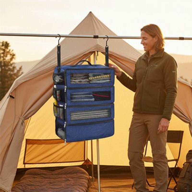 Homme accroche organisateur de valise bleu 