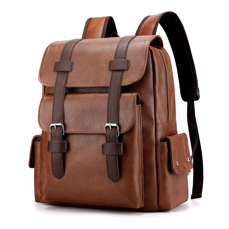 sac  à dos de voyage cabine marron avec poches laterales