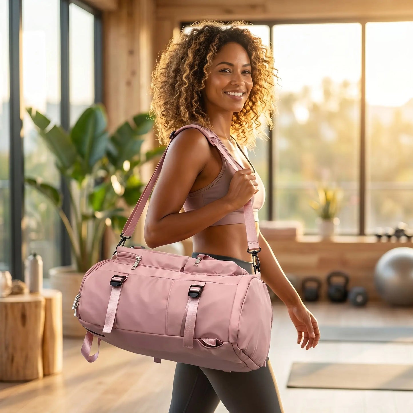 sac à dos de voyage femme rose pour weekend ou cabine