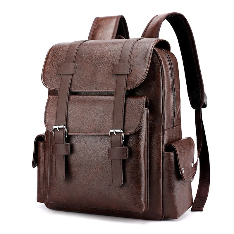 sac  à dos de voyage cabine marron fonce avec poches exterieures