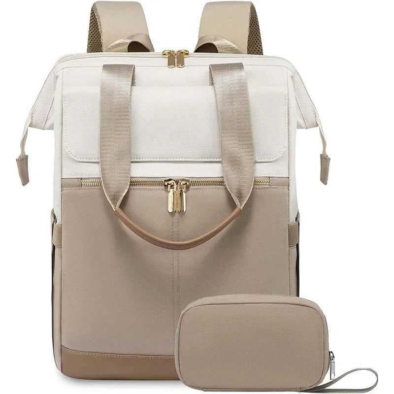 sac de voyage  à dos beige avec bretelles confortables