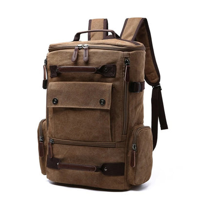 sac de voyage a dos marron plusieurs poches