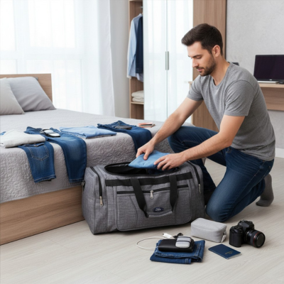 sac de voyage homme avec espace large de rangement