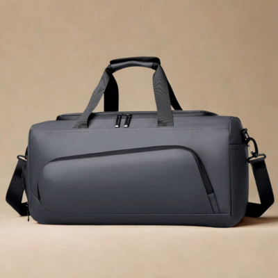 sac de voyage homme gris fonce resistant et leger