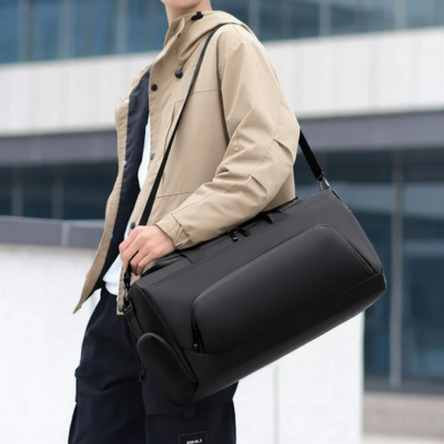 sac de voyage homme noir simili cuir