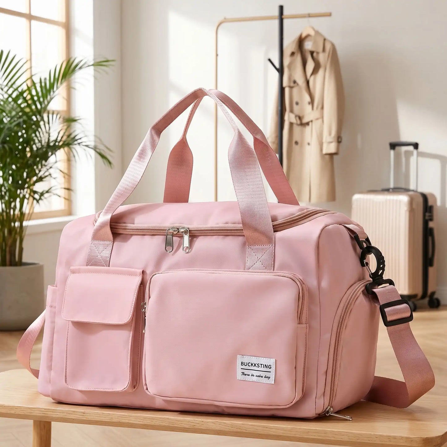 sac de voyage rose elegant pratique et impermeable