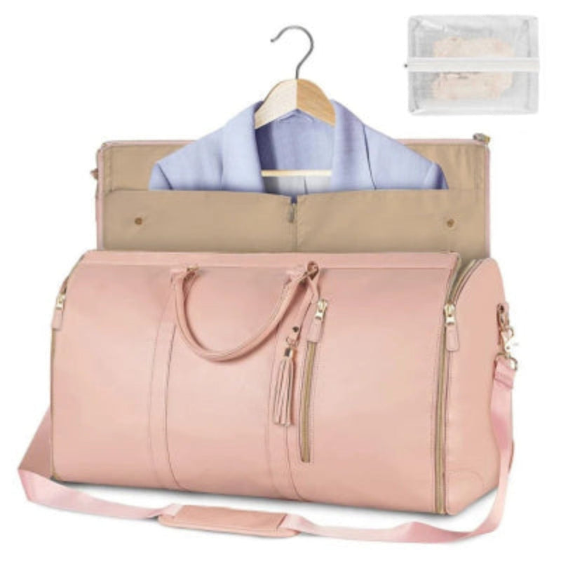 sac de voyage rose pliable en simili cuir