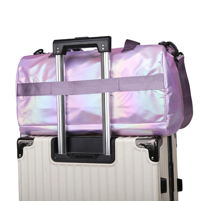 sac voyage femme avec bande arriere pour poignee telescopique-valise