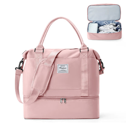 sac voyage rose avec separation vetements secs et humides