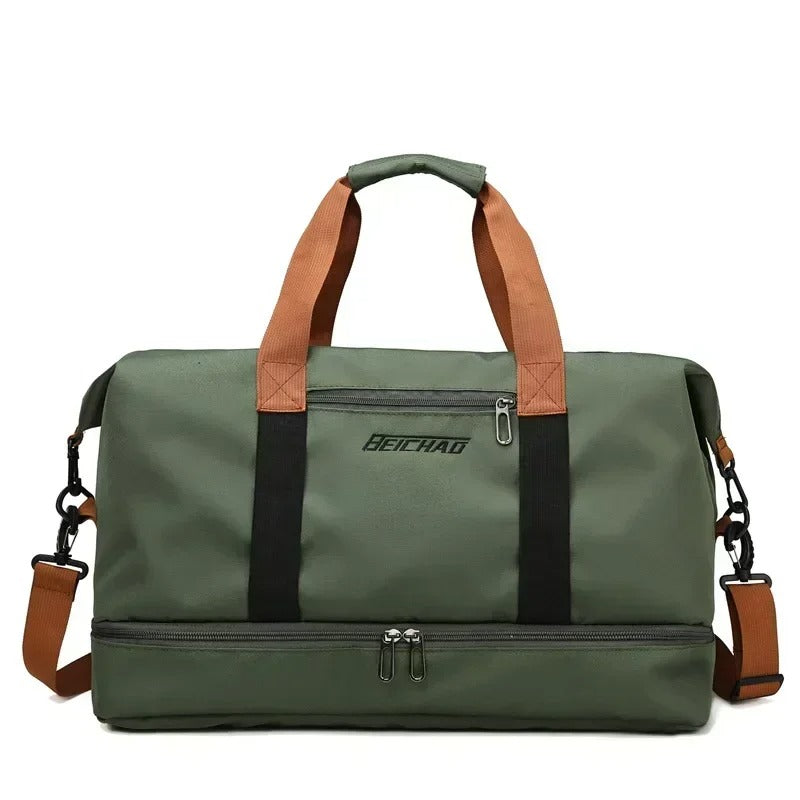 sacs de voyage vert a bandouliere tissu oxford