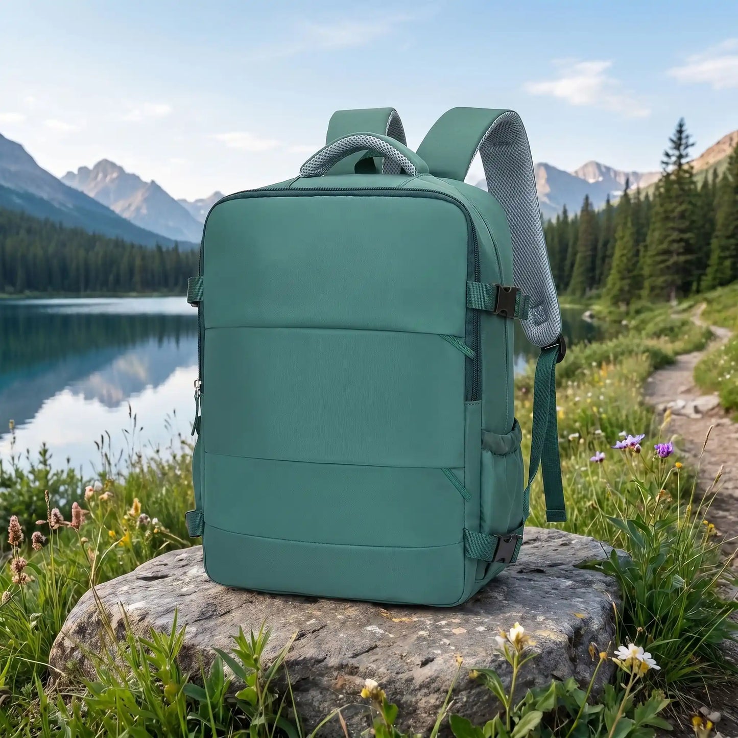 sacs de voyages femme vert avec compartiment ordinateur