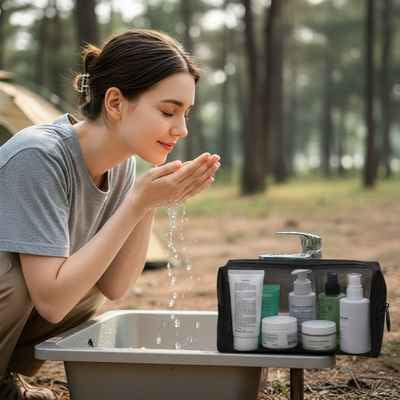 trousse de toilette avec fermeture eclair robuste