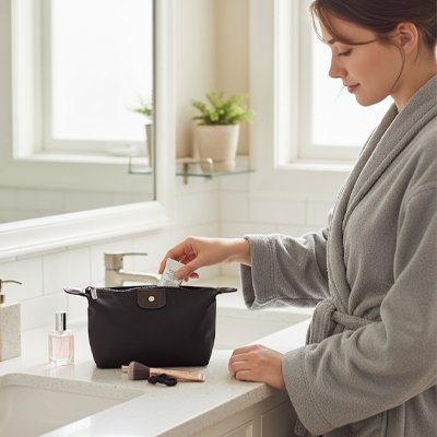 Trousse de toilette avec fermeture zippée assure une protection optimale