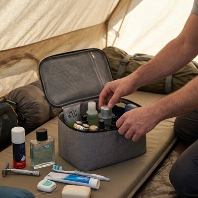 Trousse de toilette homme fermeture à double zip