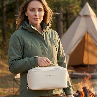 Trousse de toilette pour voyage avec poignee