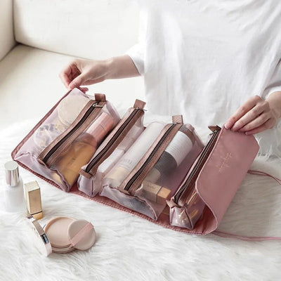 trousses de toilette voyage rose fermetures eclair robuste